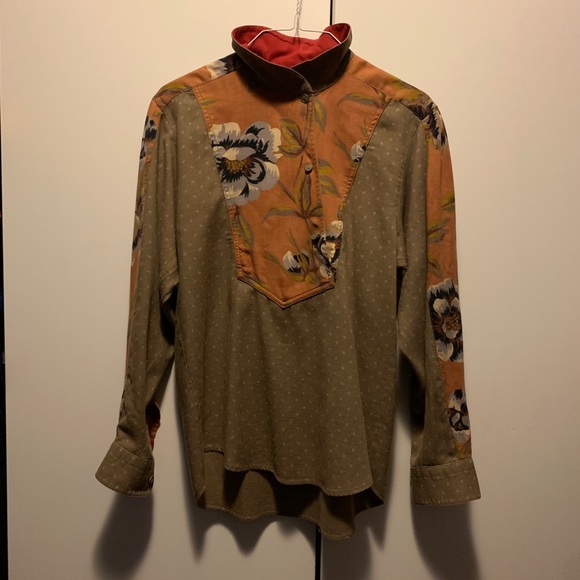 RARE vintage Kenzo wool shirt Neiman Marcus floral - Picture 4 of 8